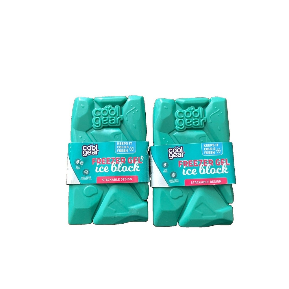 Cool Gear Freezer Gel Ice Blocks Reusable Non Toxic Pack of 2 Teal